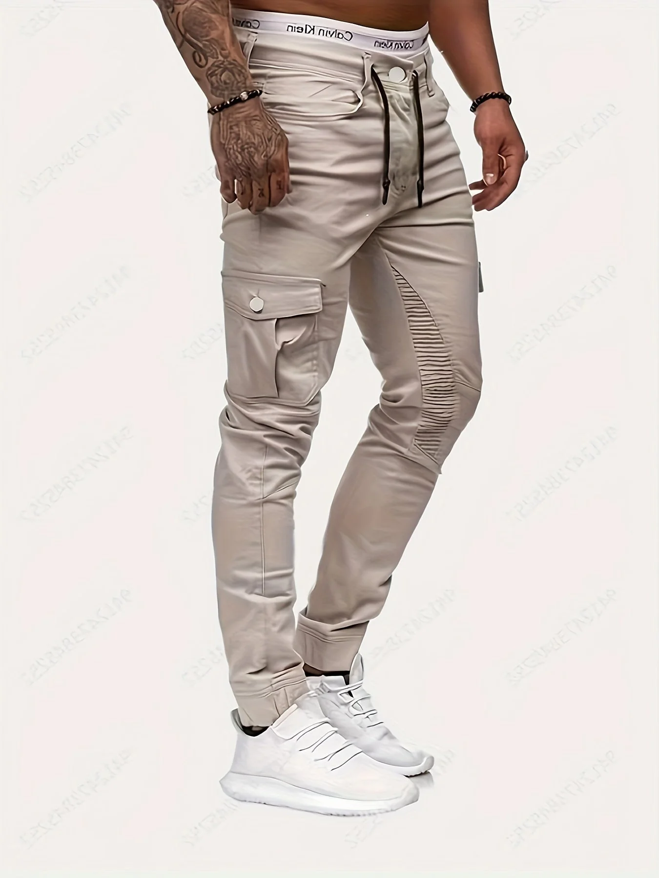 Chic Men's Stretch Trousers in Street Style - Daan - Image 4