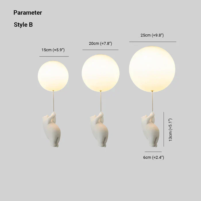 Children's Ceiling Lamp with Bear and Balloon - CloudBear - Image 6