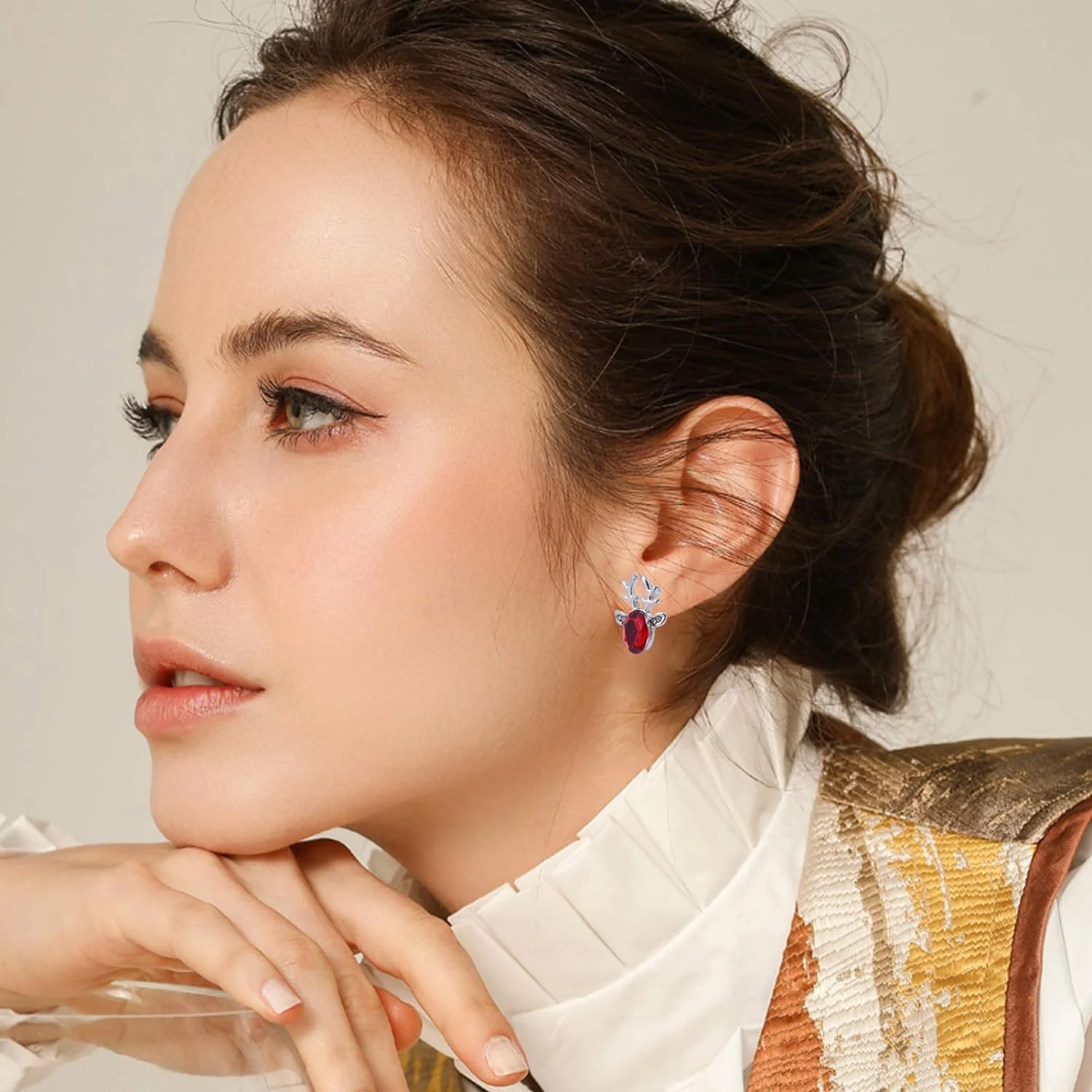 Christmas Reindeer Stud Earrings | Festive Women's Jewellery - Image 10