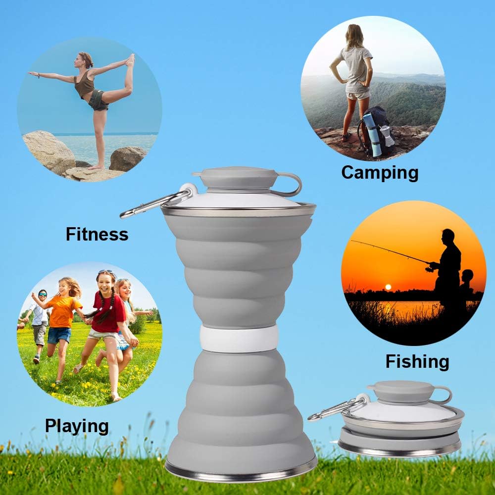 Collapsible Water Bottle with Carabiner - Image 5