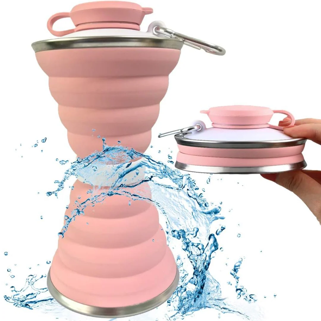 Collapsible Water Bottle with Carabiner - Image 8