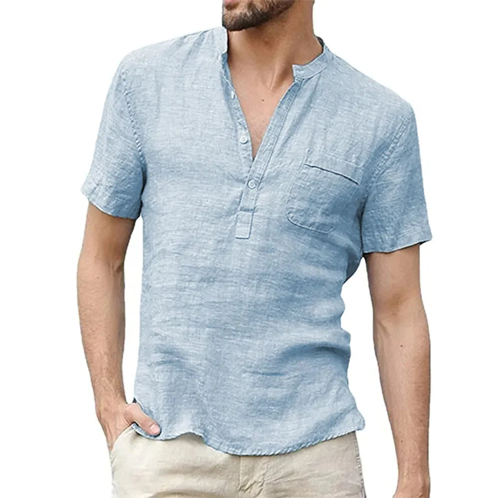 Comfortable Plus-Size Linen Shirt for Men - Image 4