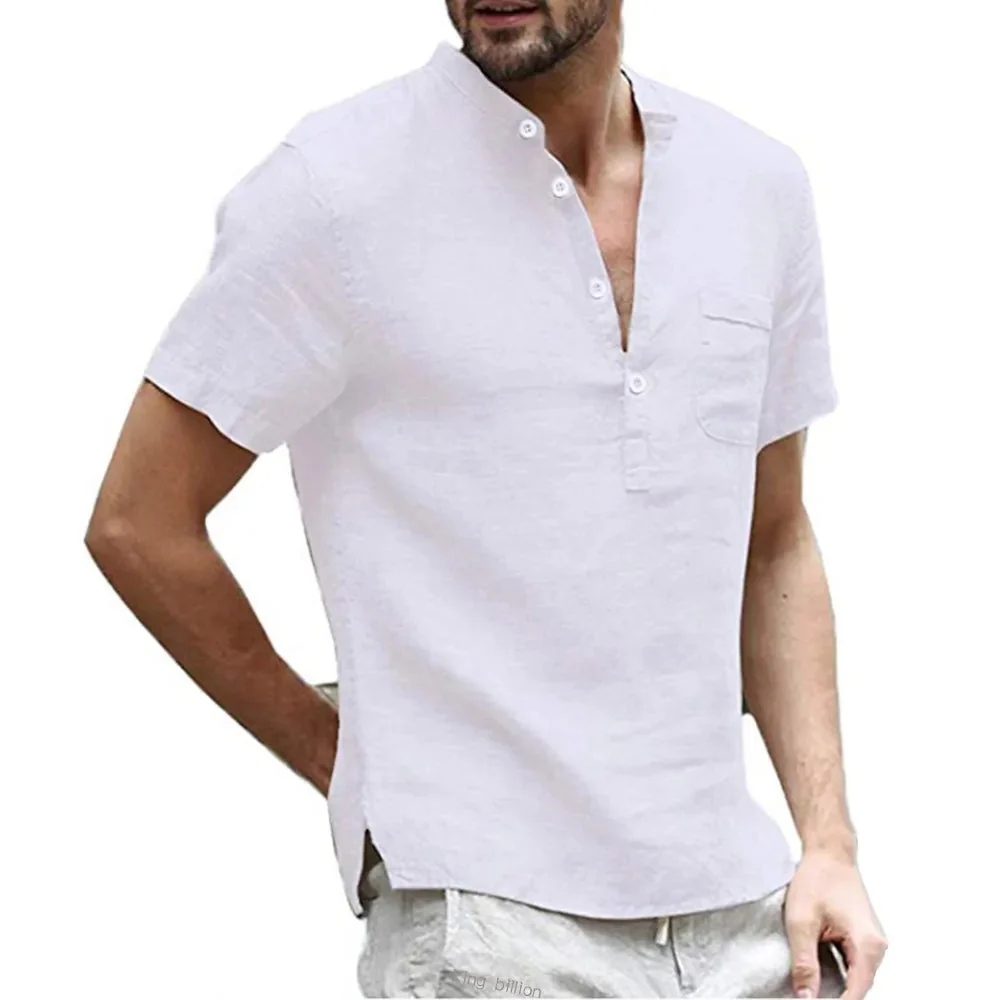 Comfortable Plus-Size Linen Shirt for Men - Image 6