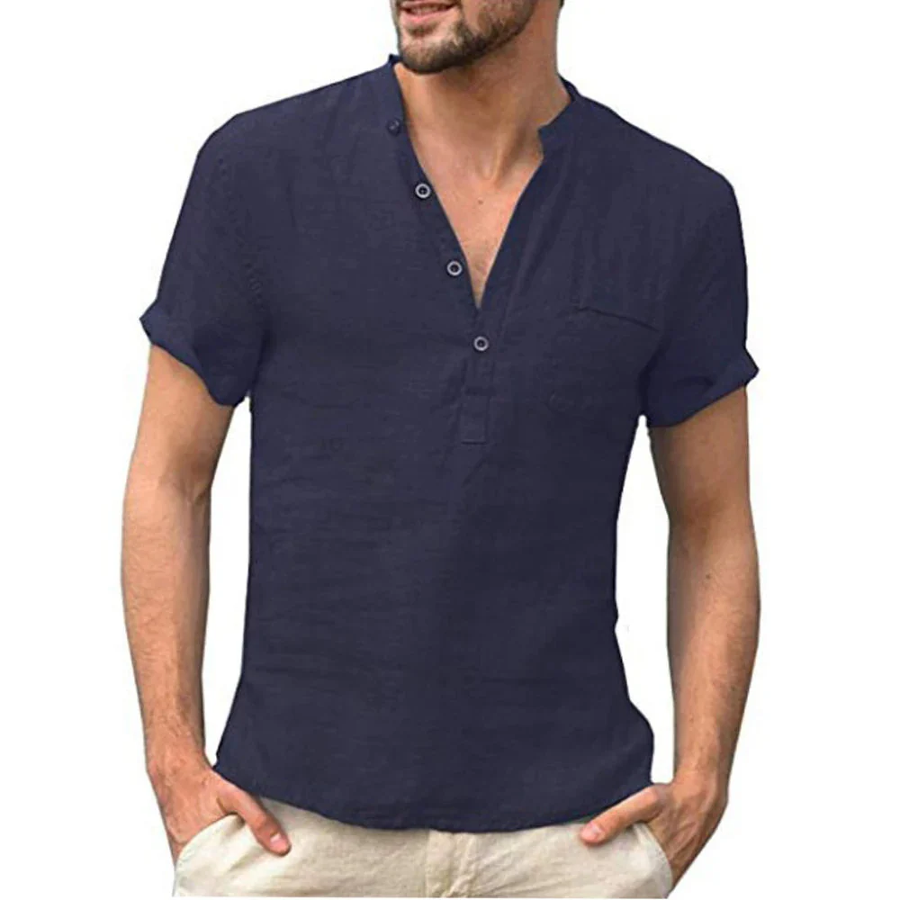 Comfortable Plus-Size Linen Shirt for Men - Image 7