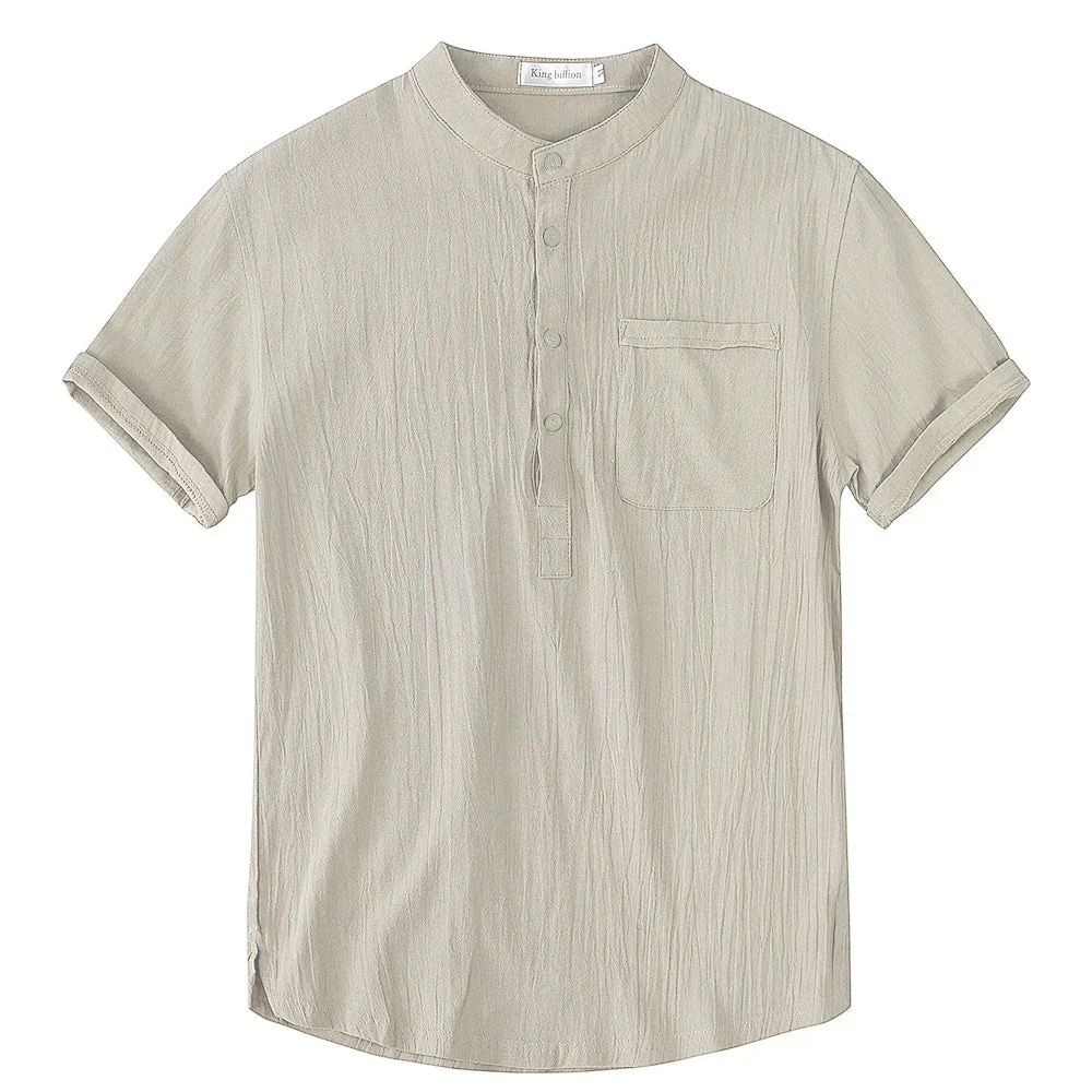 Comfortable Plus-Size Linen Shirt for Men - Image 8