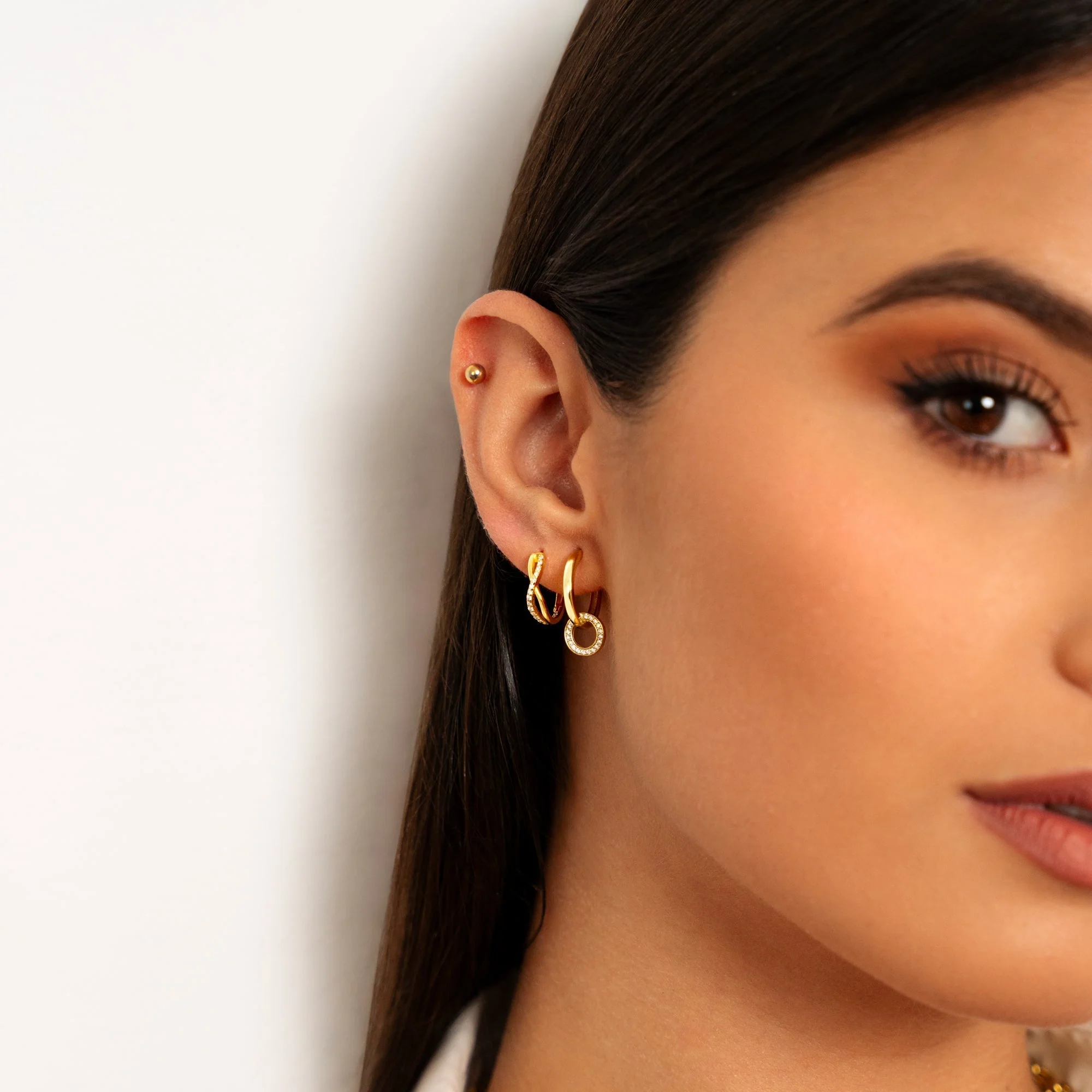 Connected Hoop Earrings - Nerida - Image 2