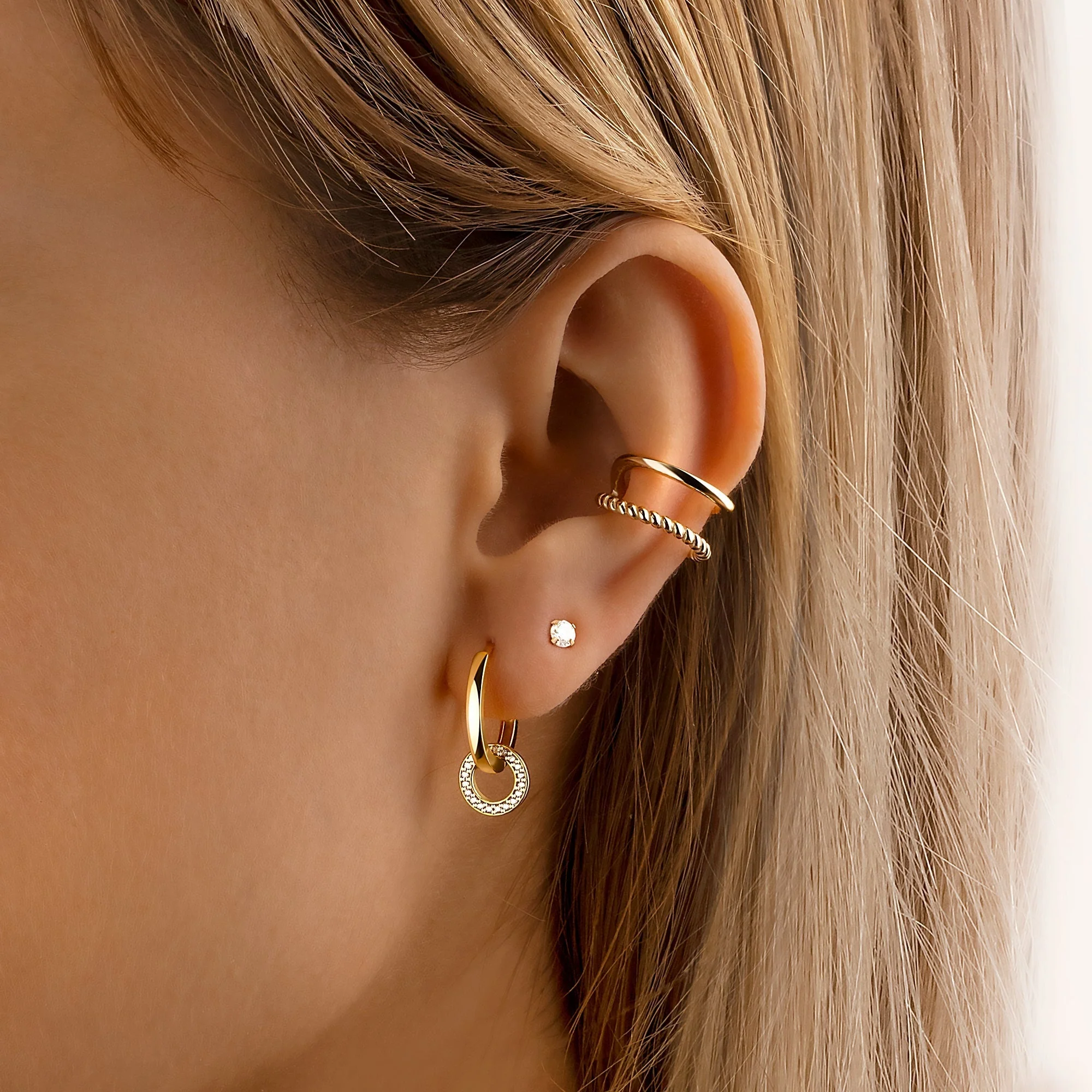 Connected Hoop Earrings - Nerida - Image 4