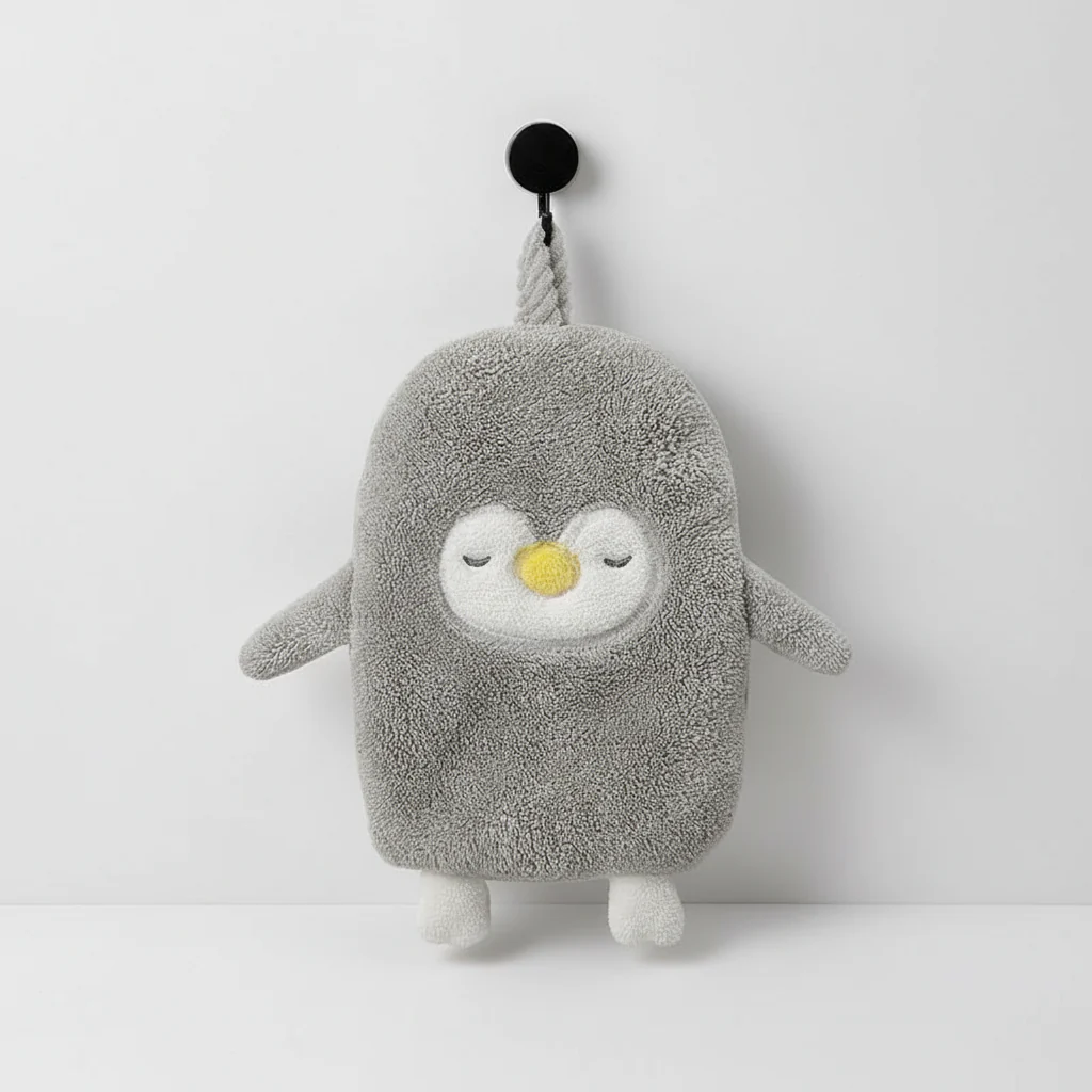 Coral fleece towel - PenguinTowel - Image 5
