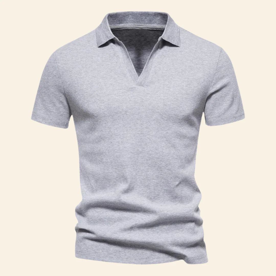 Cotton V-neck Polo - Oliver