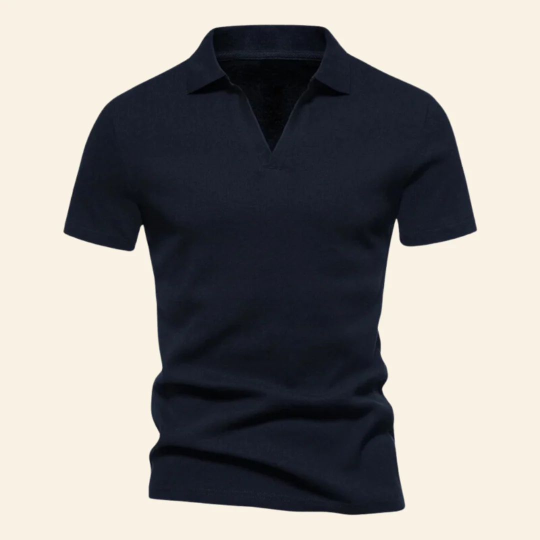 Cotton V-neck Polo - Oliver - Image 4