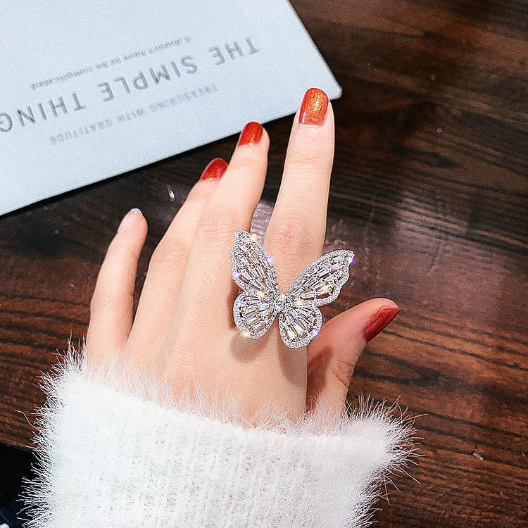Crystal Butterfly Ring - Elena - Image 2