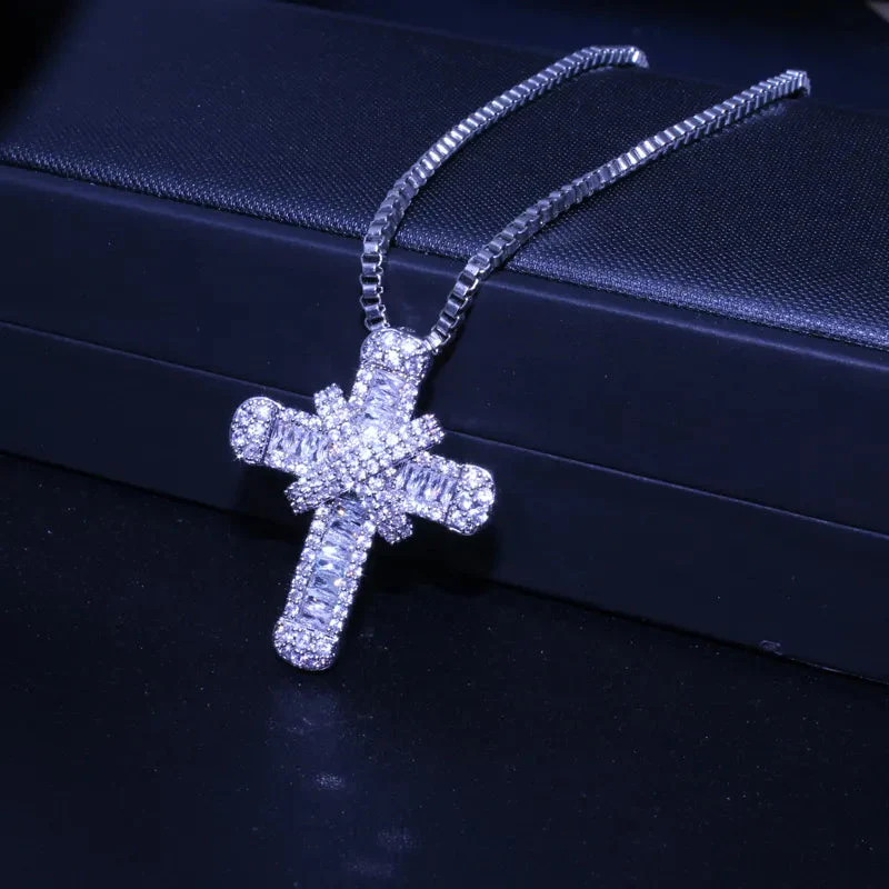 Crystal Cross Charm Necklace | Elegant Jewellery - Image 4