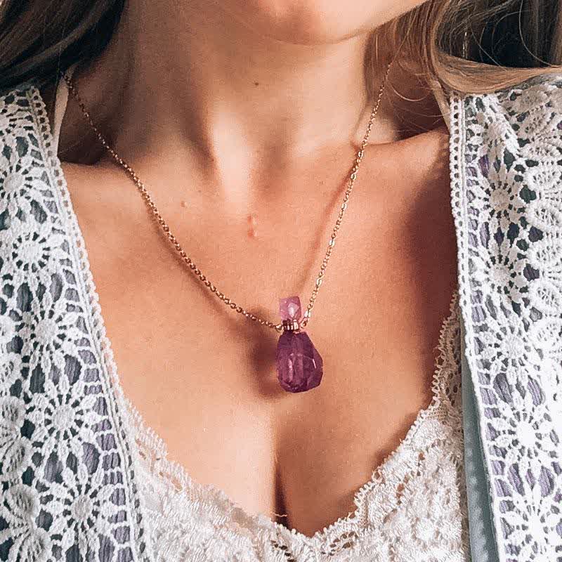 Crystal Perfume Bottle Necklace – Iris - Image 5