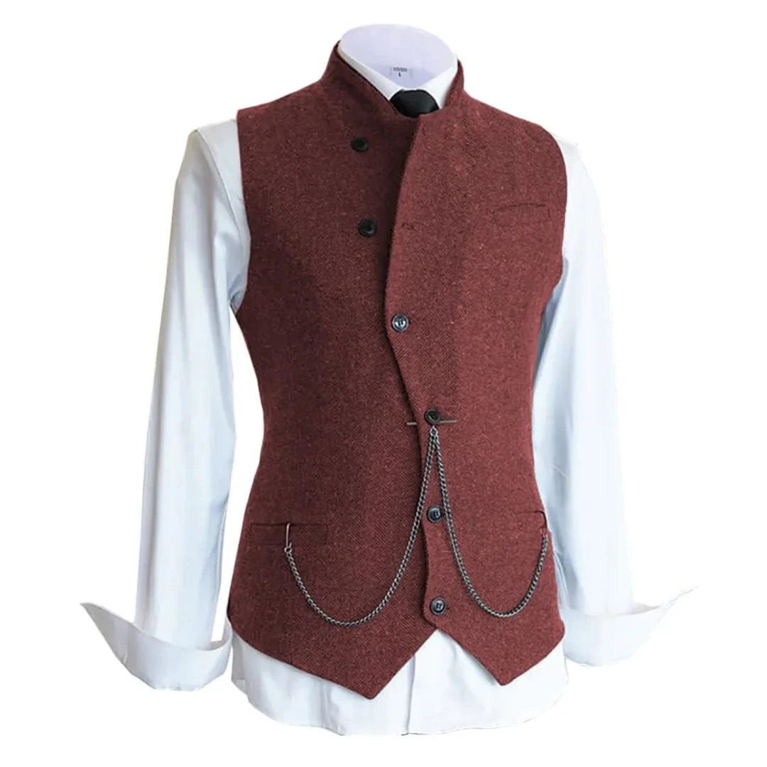 Daniel Traditional Vest – Wool Tweed Waistcoat with Tailored Fit - Image 10