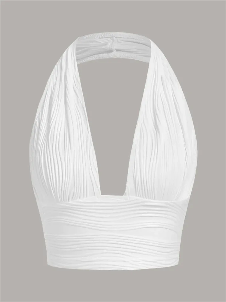 Deep-Cut Halter Top with Open Back – Liora - Image 2