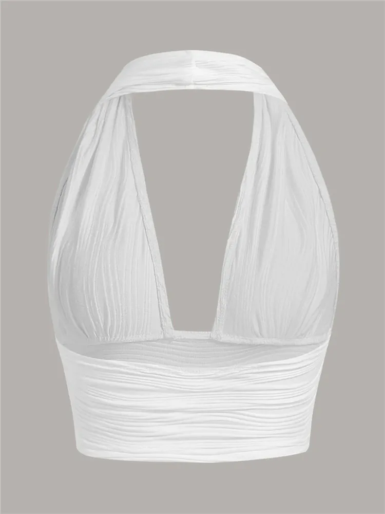 Deep-Cut Halter Top with Open Back – Liora - Image 3