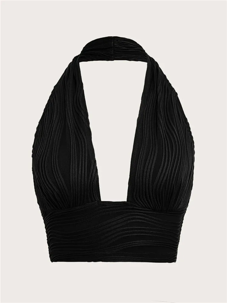 Deep-Cut Halter Top with Open Back – Liora - Image 6