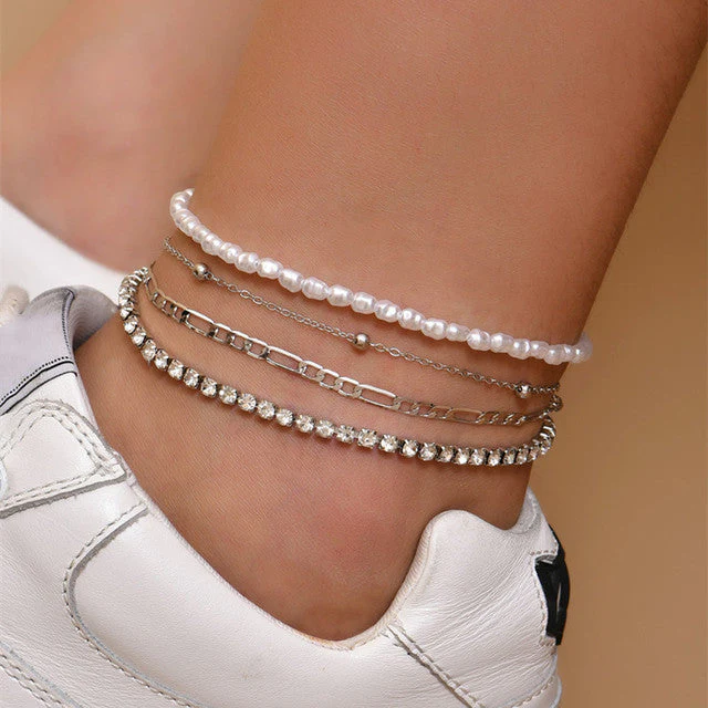 Delicate Beaded Snake Anklet | Elegant Foot Jewellery - Image 4