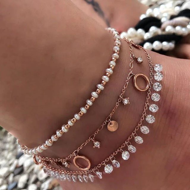 Delicate Beaded Snake Anklet | Elegant Foot Jewellery - Image 7