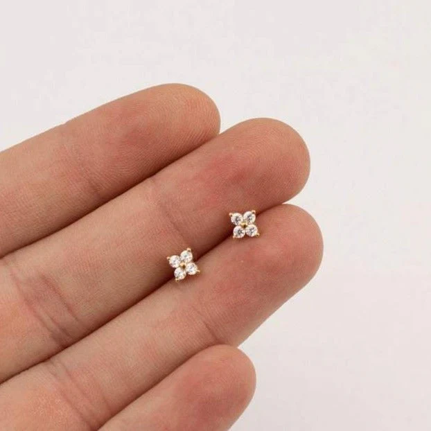 Delicate Floral Stud Earrings - Sophie - Image 2