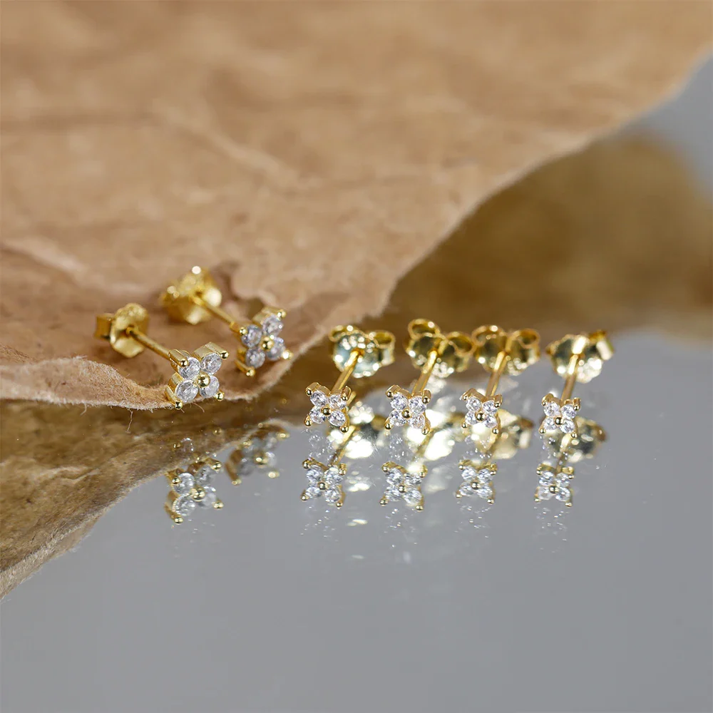 Delicate Floral Stud Earrings - Sophie - Image 4