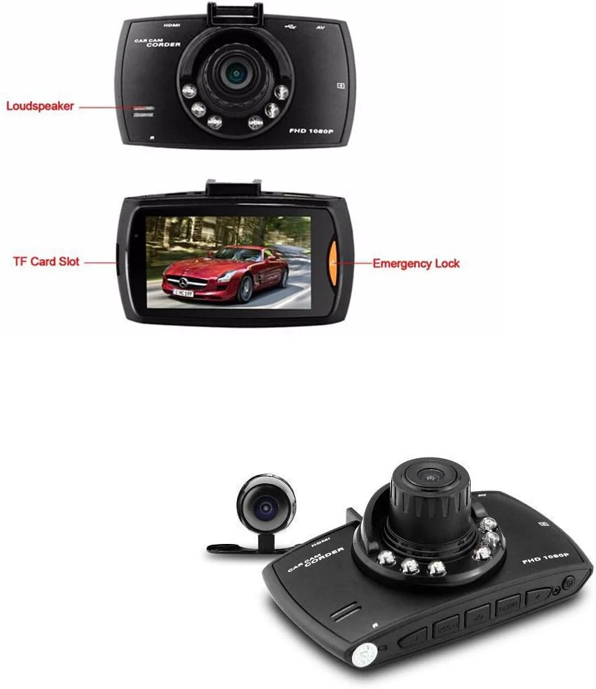 Dual Lens Car Dash Cam G30 2.7" LCD Full HD 1080P with G-Sensor - Image 3