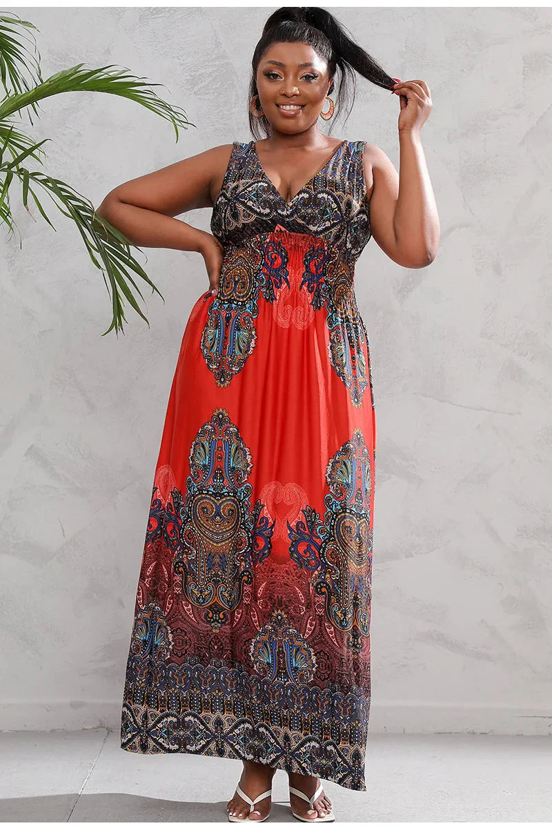 Effortlessly Stylish Urban Boho Beach Maxi Dress for Plus Sizes - Image 19