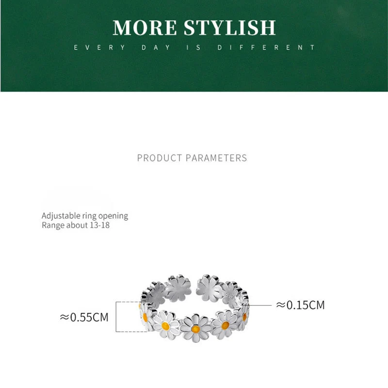 Elegant Daisy Flower Ring | Delicate Floral Jewellery for Women - Image 6