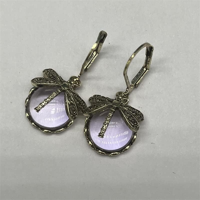 Elegant Dragonfly Moonstone Drop Earrings - Image 3