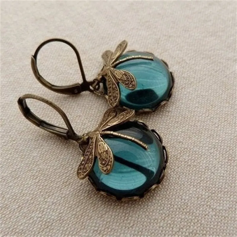 Elegant Dragonfly Moonstone Drop Earrings - Image 8