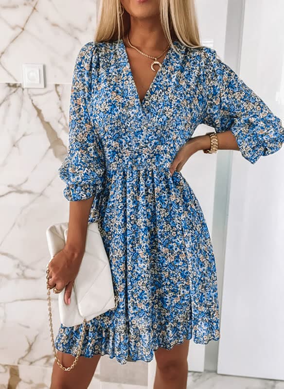 Elegant Floral Mini Dress - Image 3