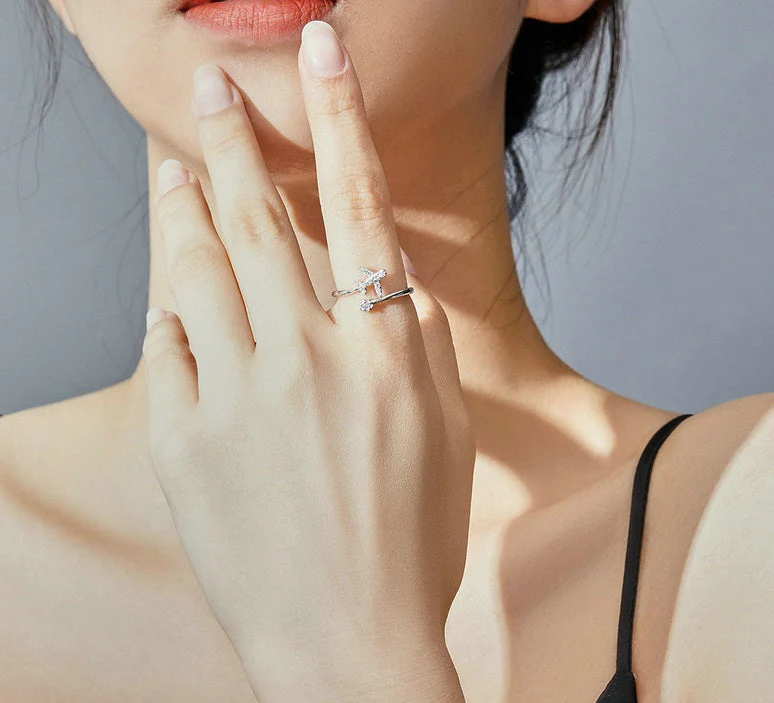 Elegant Flying Aeroplane Ring | Unique Aviation-Inspired Jewellery - Image 3