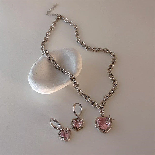 Elegant Heart Drop Necklace | Fashion Peach Heart Pendant - Image 7