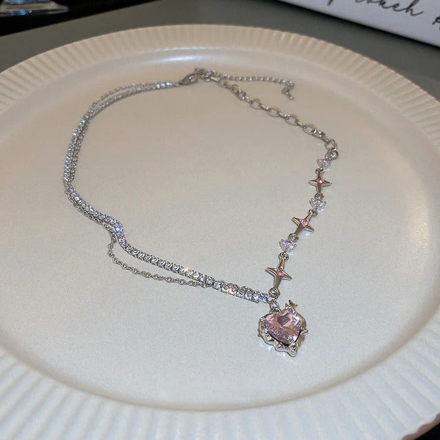 Elegant Heart Drop Necklace | Fashion Peach Heart Pendant - Image 8