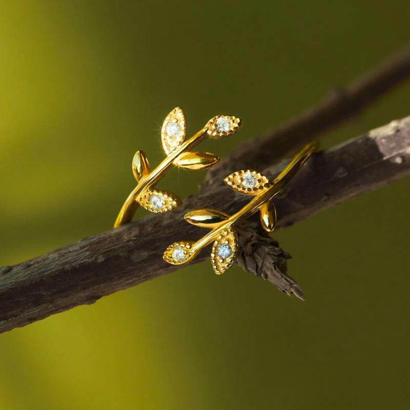 Elegant Leaf Ring | Nature-Inspired Adjustable Jewellery for Women - Image 12