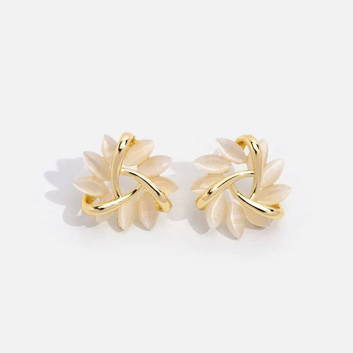Elegant Opal Flower Petal Earrings | Sophisticated and Stylish - Image 9