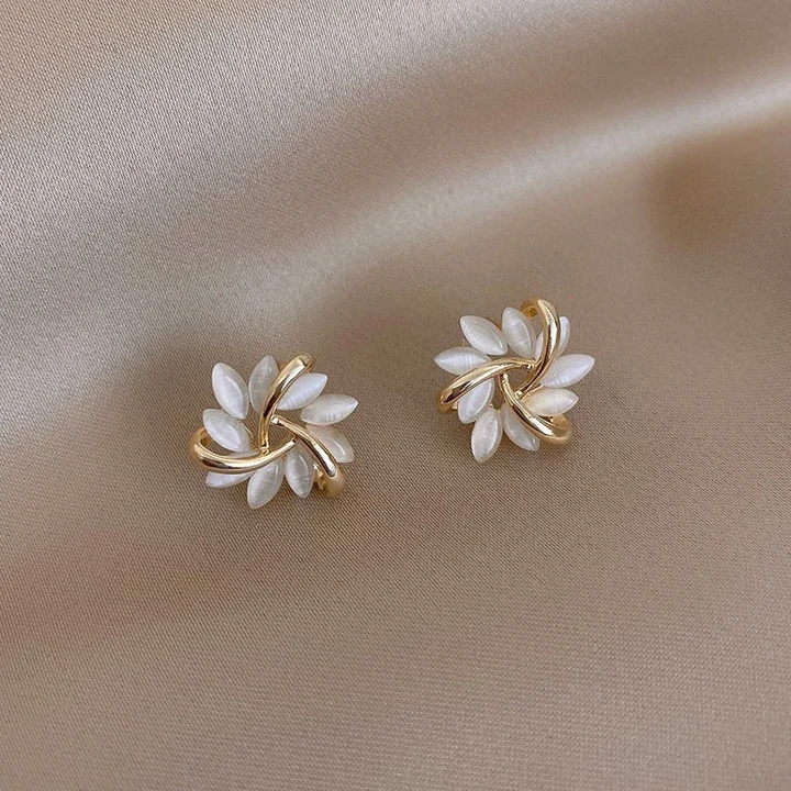 Elegant Opal Petal Stud Earrings | Women's Jewellery - Image 7