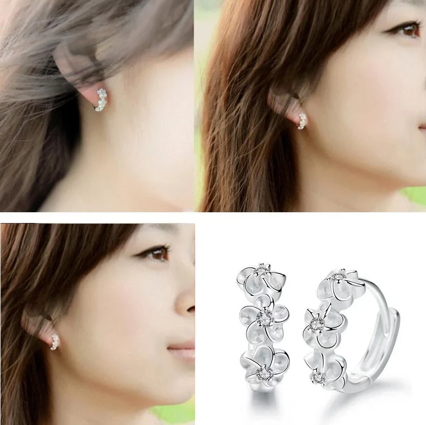 Elegant Silver Earrings with Floral Design - Image 6
