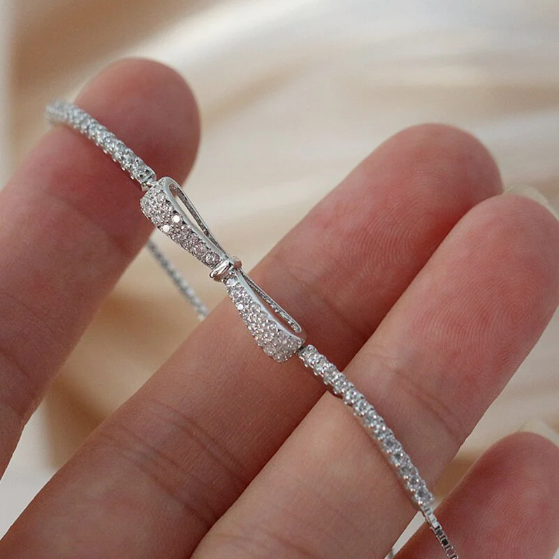Elegant Silver Tennis Bracelet with Zirconia - Image 6