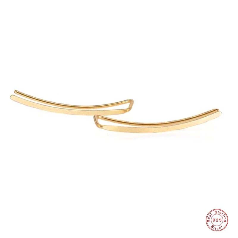 Elegant Sterling Silver Ear Cuff for Women | Smooth Long Line Design - Image 4