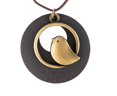 Ethnic Wooden Bird Necklace | Unique Design - Image 2
