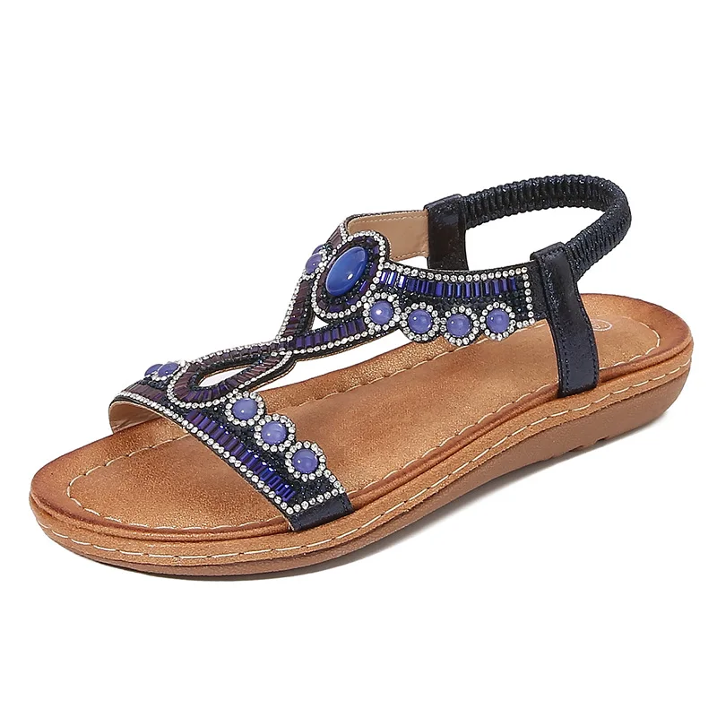 Fashionable women's sandals with rhinestones and glitter – summer shoes for parties and leisure. - Image 10
