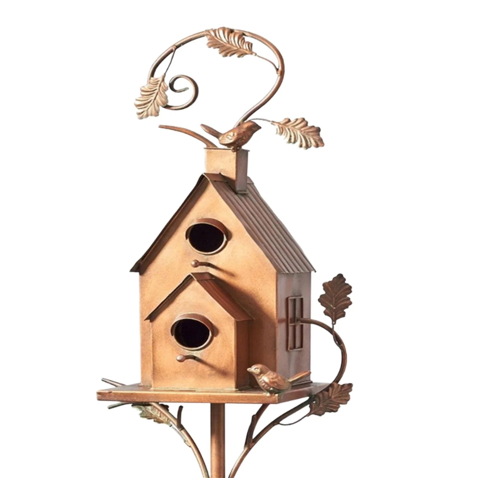 FeatherNest Metal Art Birdhouse on Garden Stake - Image 3