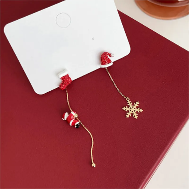 Festive Santa Tassel Earrings | Long Christmas Dangle Jewellery - Image 9