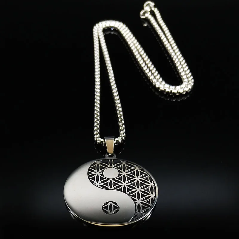 Flower Necklace | Stainless Steel Life Flower Pendant - Image 3
