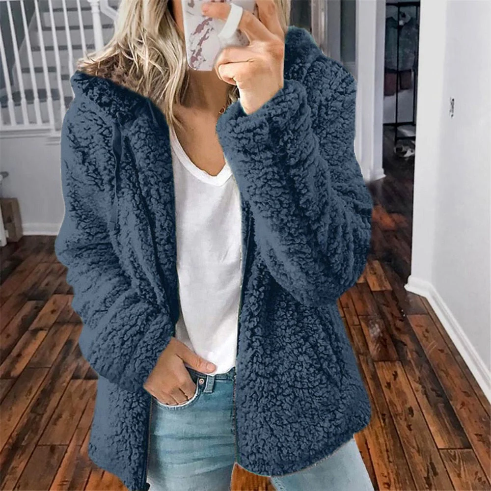 Fluffy Women's Hoodie Vest - Sofia - Image 15