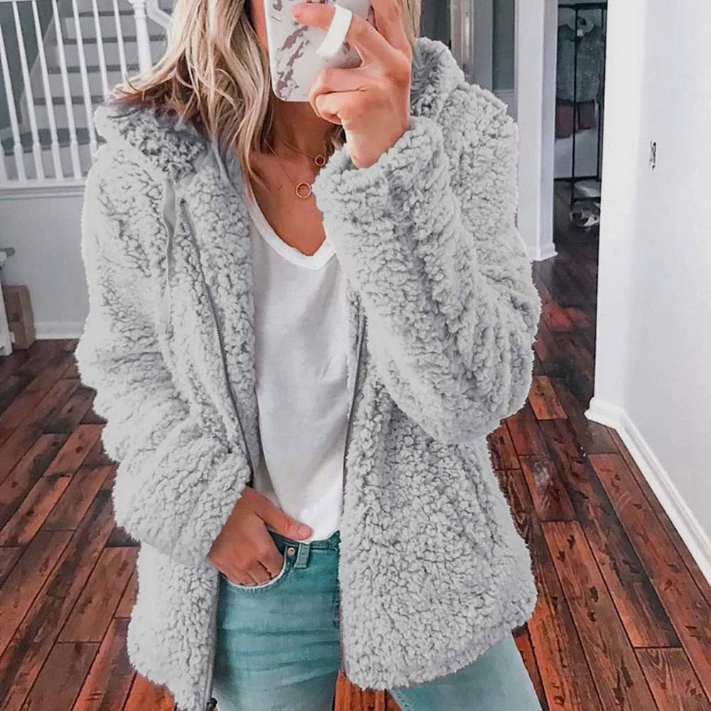 Fluffy Women's Hoodie Vest - Sofia - Image 16