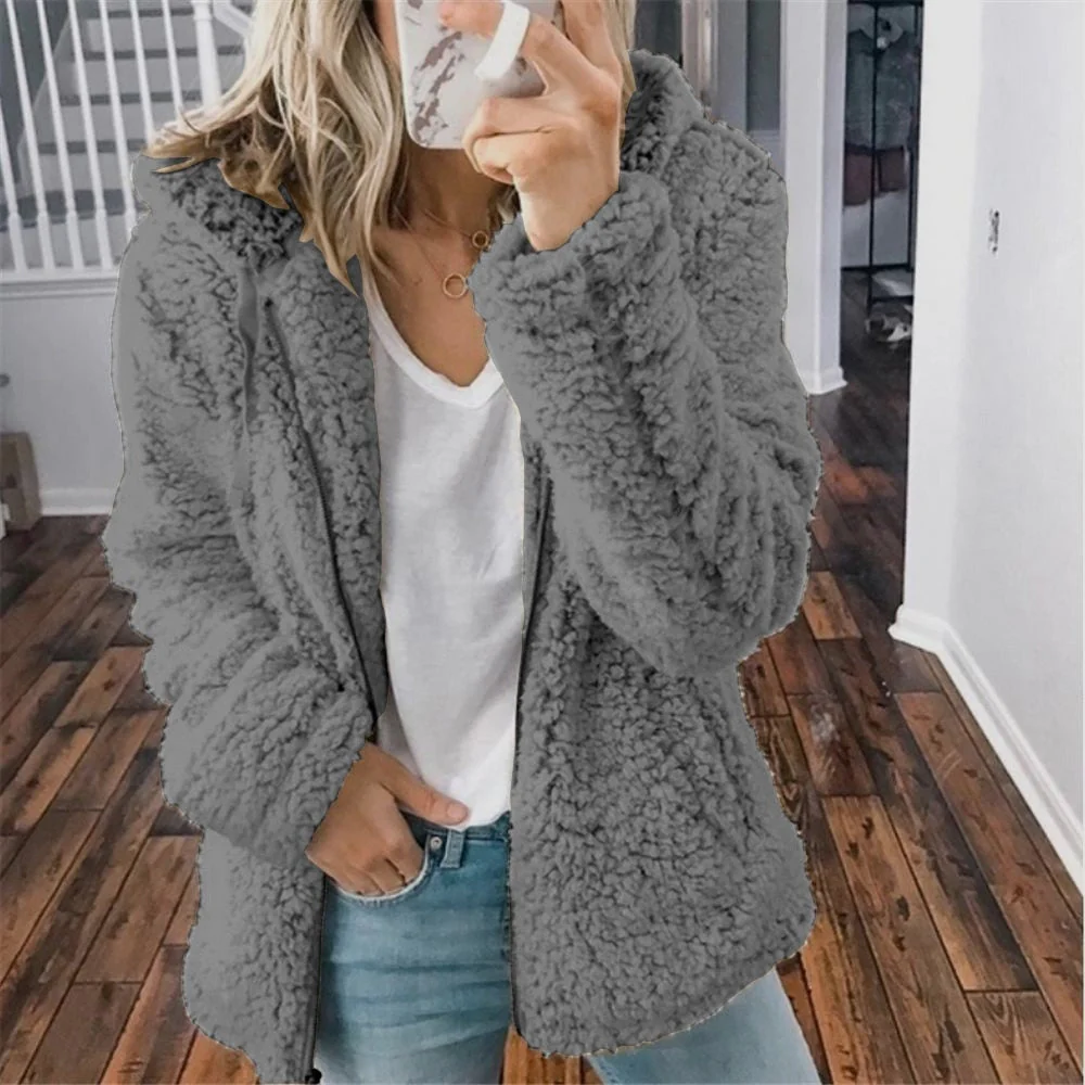 Fluffy Women's Hoodie Vest - Sofia - Image 17