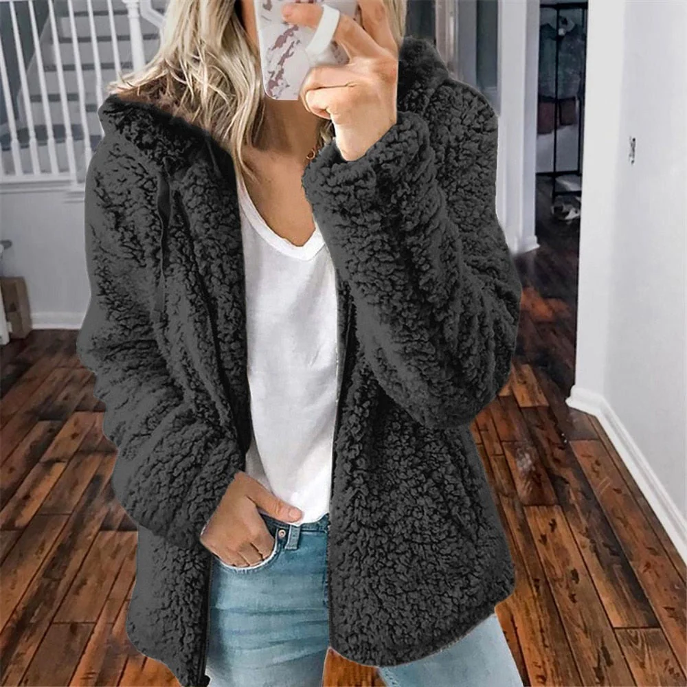 Fluffy Women's Hoodie Vest - Sofia - Image 6