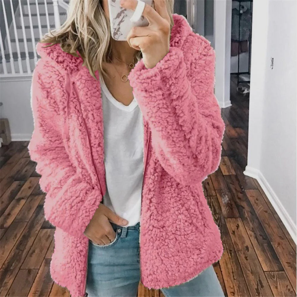 Fluffy Women's Hoodie Vest - Sofia - Image 8